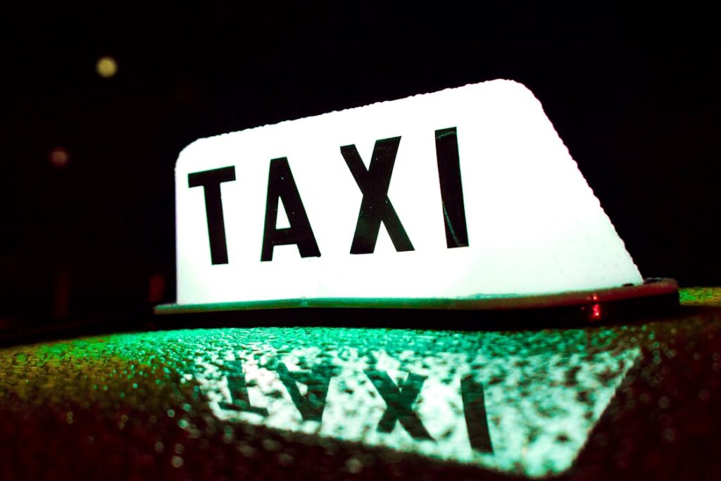 taxi light at night